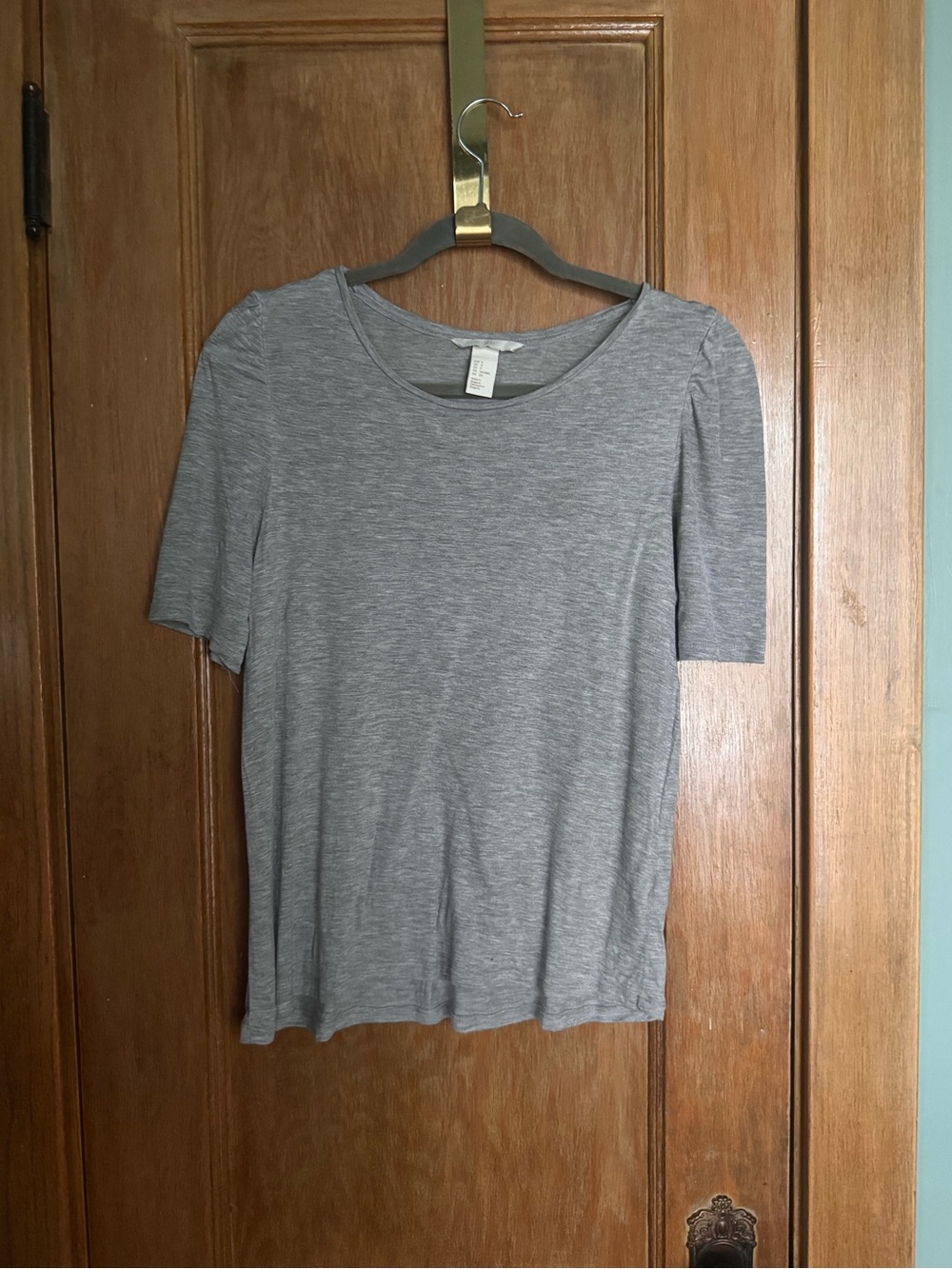 Gray short sleeve blouse